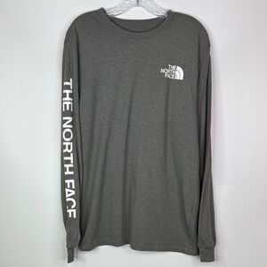 The North Face Grey Long Sleeve Logo Shirt Size Medium Men's